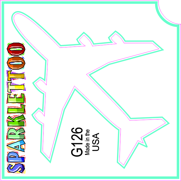 Airplane Glitter Tattoo Stencil 