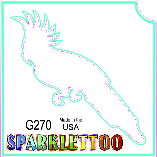 Cockatoo Glitter Tattoo Stencil 