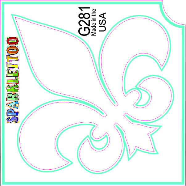 Fleur De Lis Glitter Tattoo Stencil 