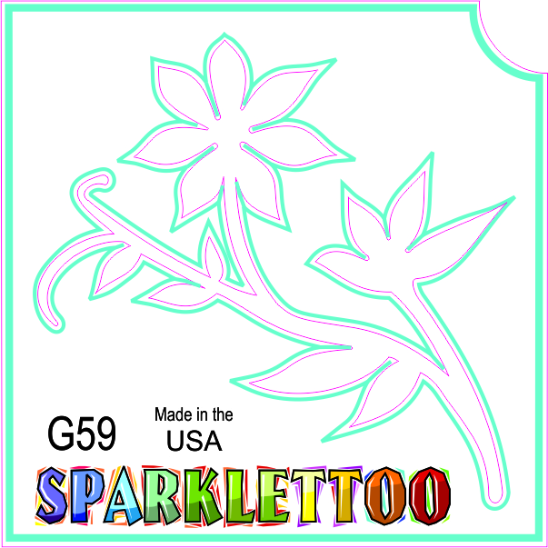 Flower 5 Glitter Tattoo Stencil 