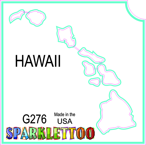 Hawaii Glitter Tattoo Stencil 