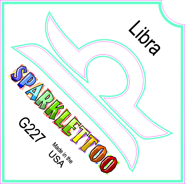 Libra Glitter Tattoo Stencil 
