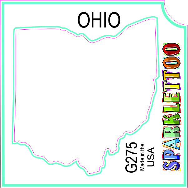 Ohio Glitter Tattoo Stencil 