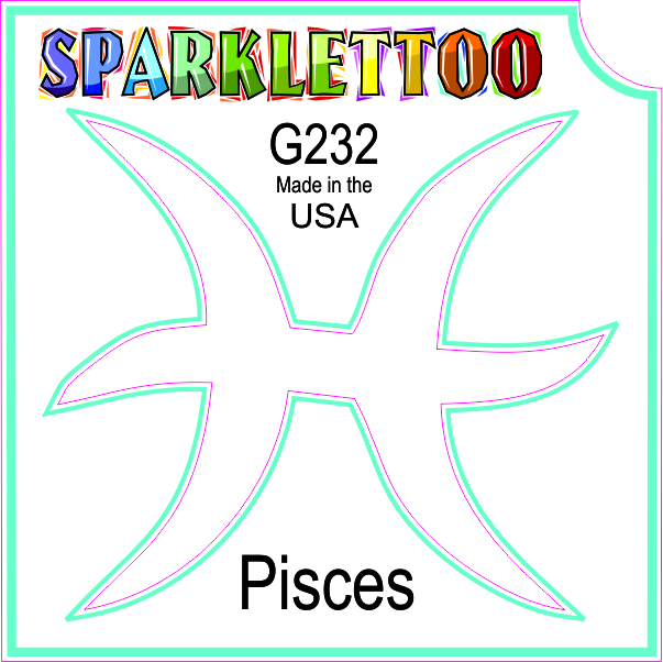 Pisces Glitter Tattoo Stencil 