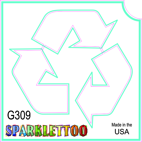 Recycle Glitter Tattoo Stencil 