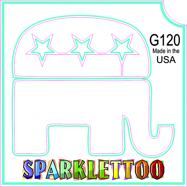 Republican Glitter Tattoo Stencil 