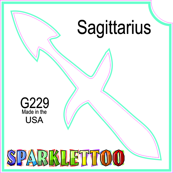 Sagitarius Glitter Tattoo Stencil 