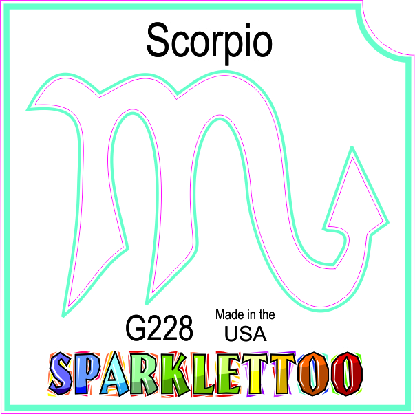 Scorpio Glitter Tattoo Stencil 