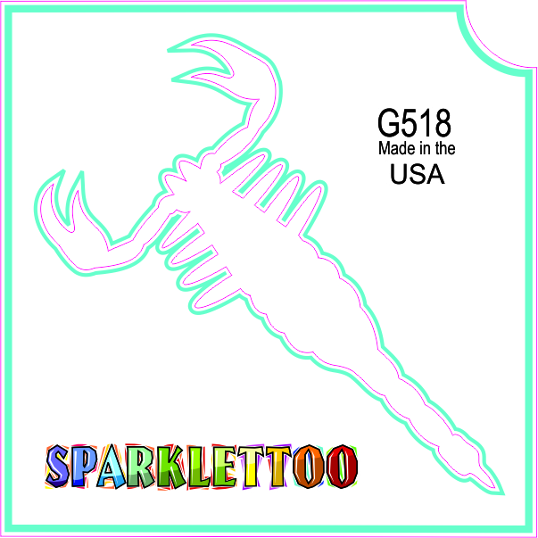 Scorpion 3 Glitter Tattoo Stencil 