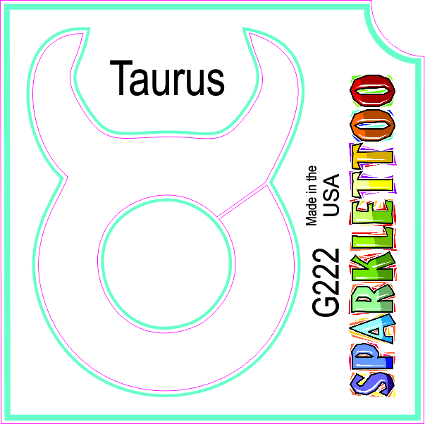 Taurus Glitter Tattoo Stencil 