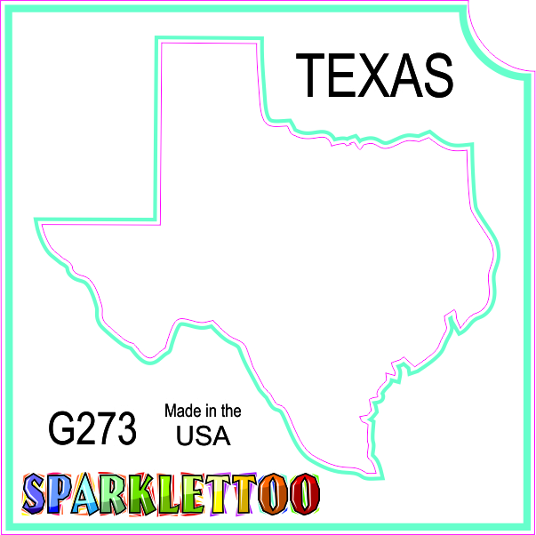 Texas Glitter Tattoo Stencil 