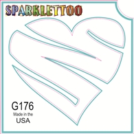 Slashed Heart Glitter Tattoo Stencil 