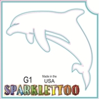 Dolphin Glitter Tattoo Stencil 