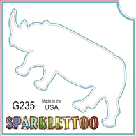 Rhinoceros Glitter Tattoo Stencil 