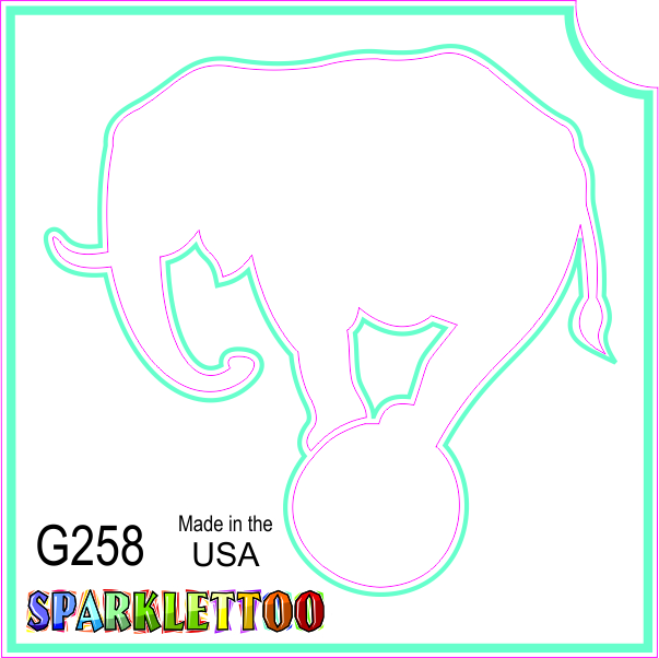 Elephant 2 Glitter Tattoo Stencil 