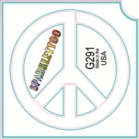 Peace Symbol Glitter Tattoo Stencil 