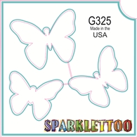 Triple Butterfly Glitter Tattoo Stencil 