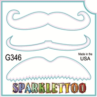 3 Mustaches Glitter Tattoo Stencil 