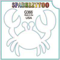 Crab Glitter Tattoo Stencil 