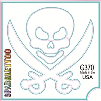 Sword n Skull Glitter Tattoo Stencil 