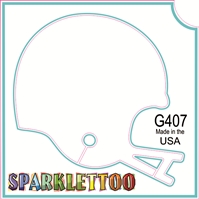 Football Helmet Glitter Tattoo Stencil 