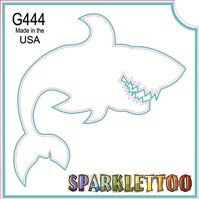 Smiley Shark Glitter Tattoo Stencil 