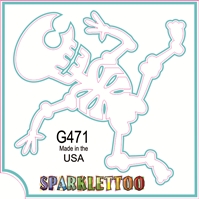 Skeleton Glitter Tattoo Stencil 
