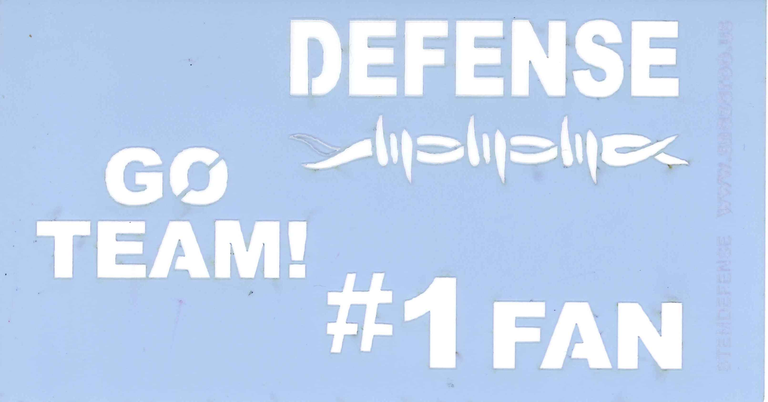 Defense Sports Stencil - Mylar 